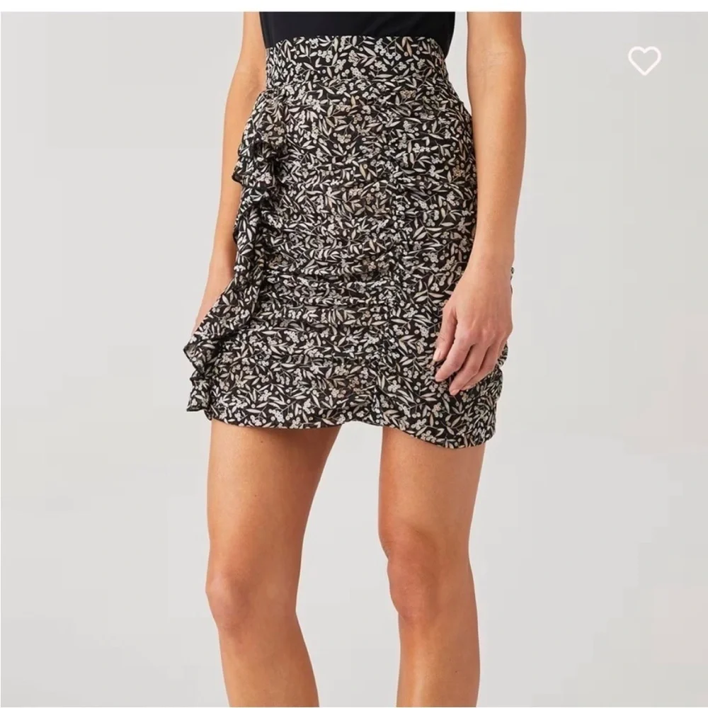 SABINA‎ MUSAYEV rima skirt in black/white floral print and gold studs XS